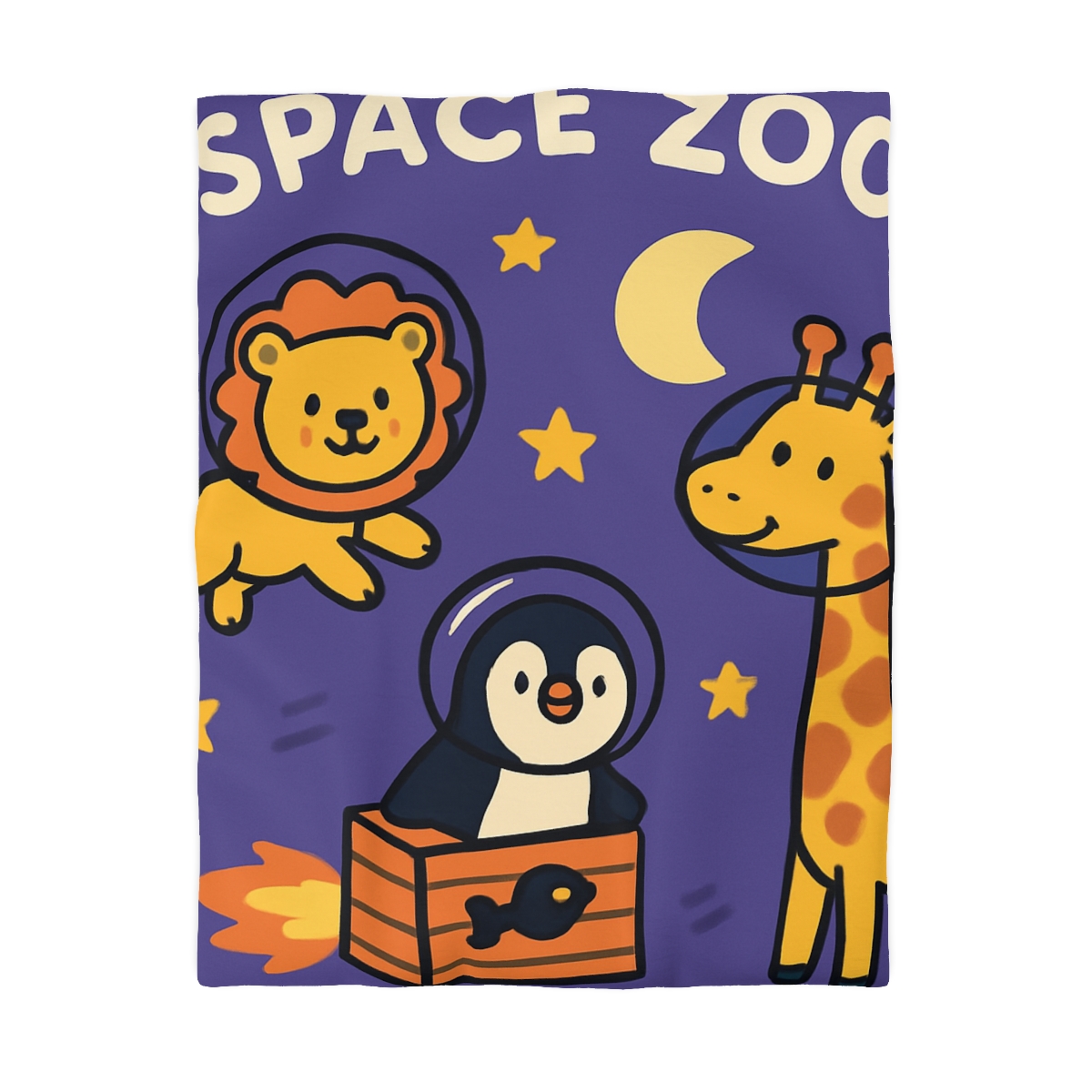 Starry Space Zoo personalized bedding duvets