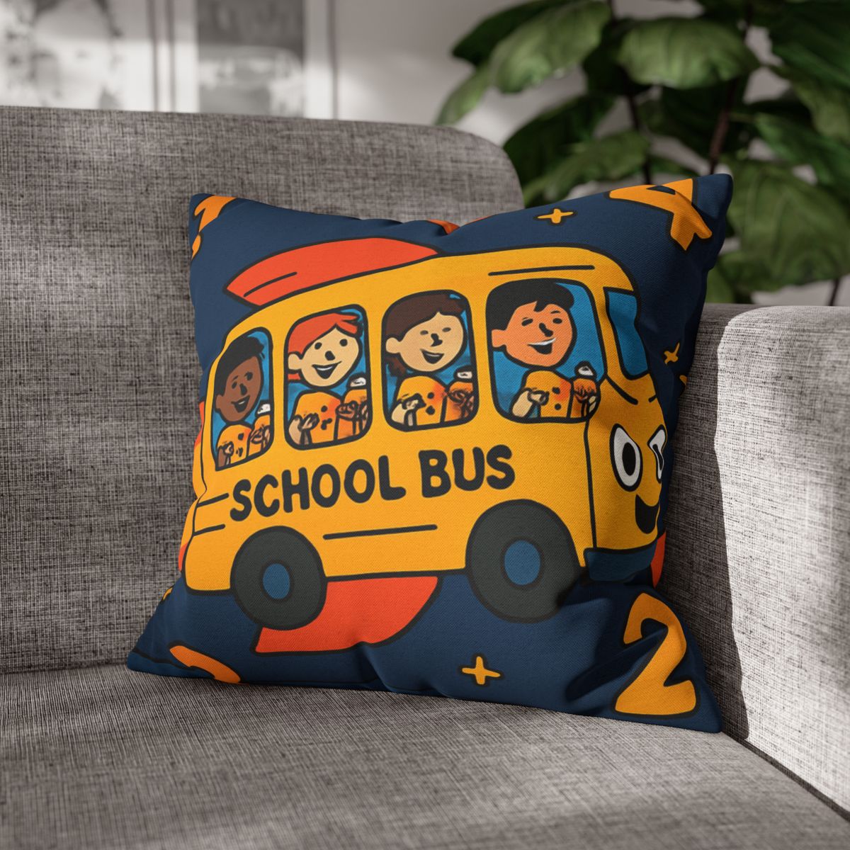 Rocket School Bus To Planet Math stylish decorative pillowcases