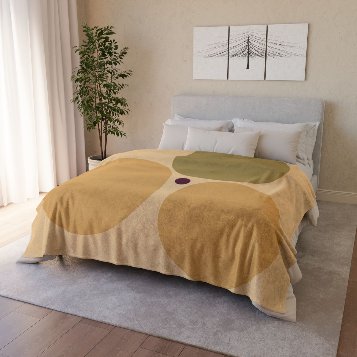 Clustered Three Circles With Quiet Gap decorative home blankets