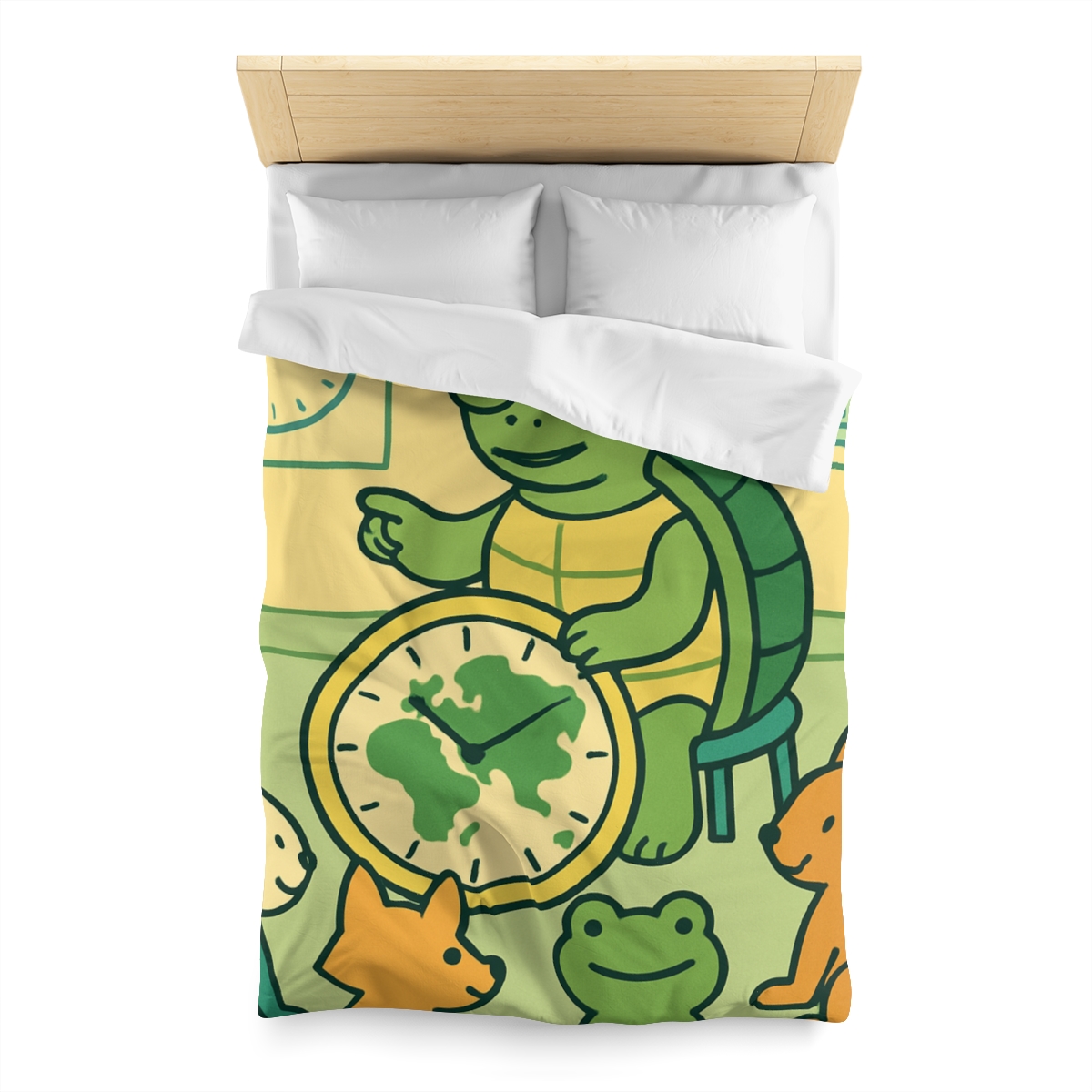 Time-Traveling Turtle School personalized bedding duvets