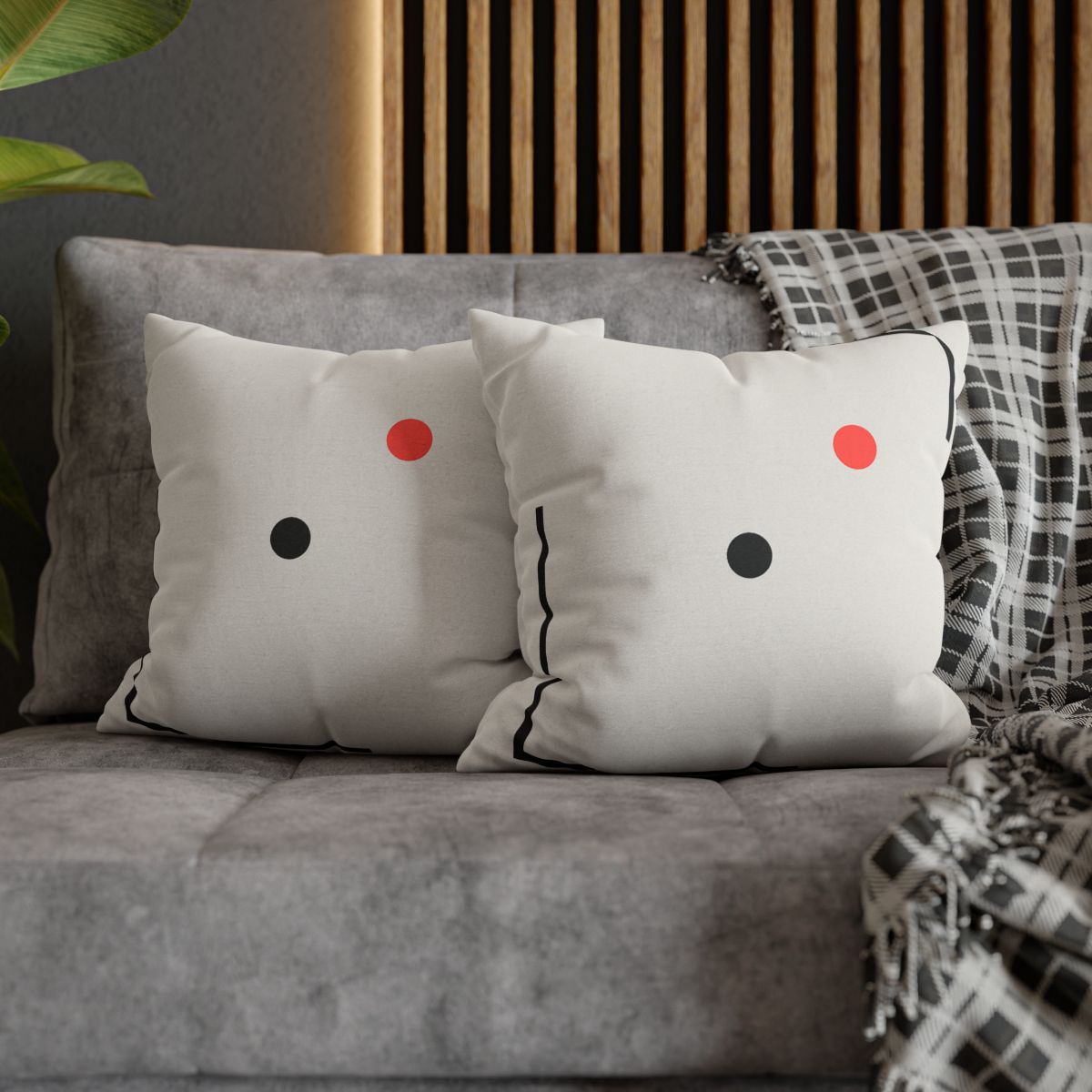 Nested Corner Frames With Two Dots trendy patterned pillow cases