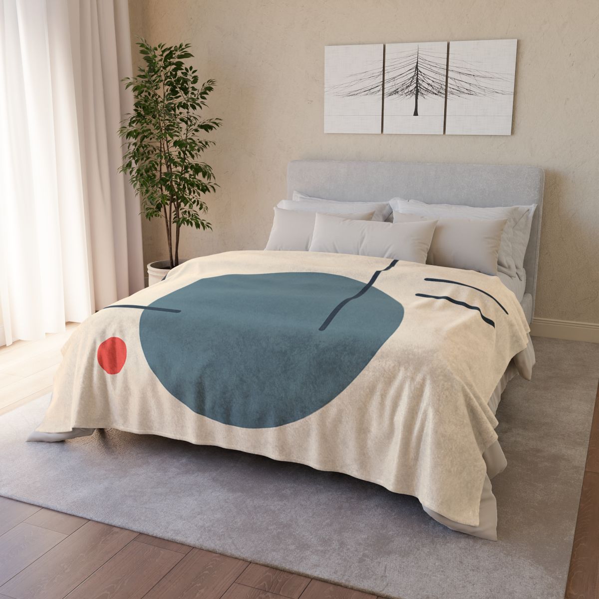 Quiet Orbit With Offset Frame personalized cozy blankets