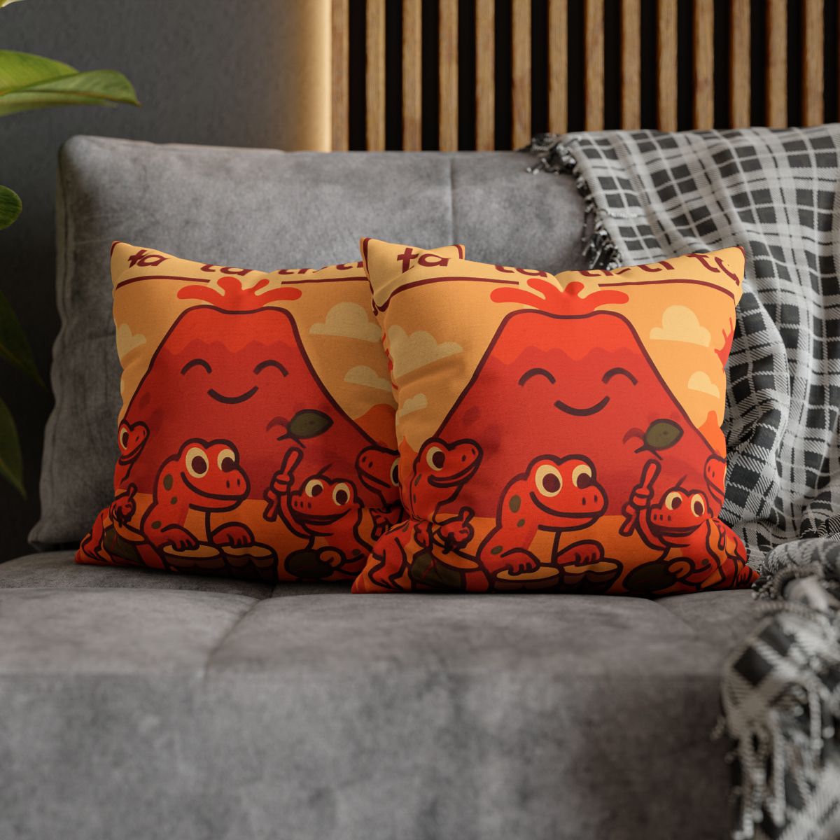 Volcano Drum Band Of The Rhythm Lizards designer print pillow cases