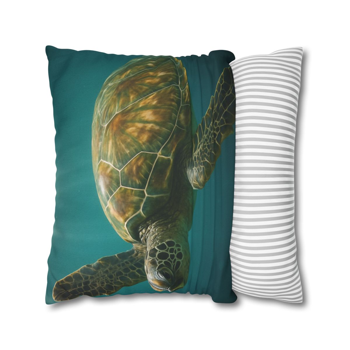 Gilded Drift Green Sea Turtle custom pillow cases