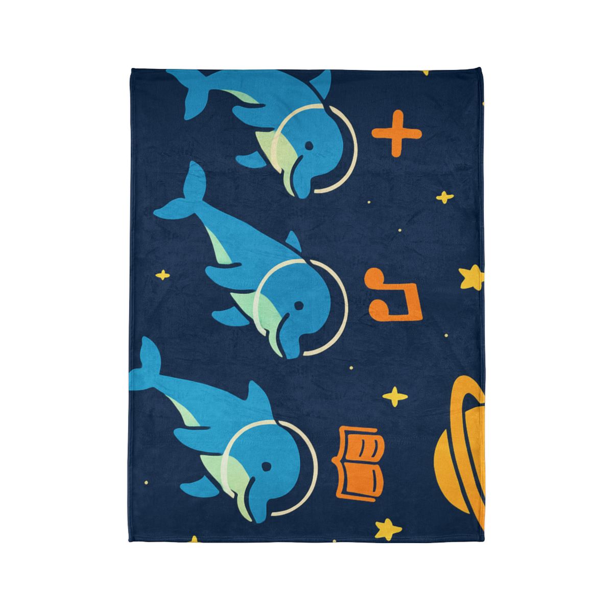 Space School Of The Ocean Dolphins stylish throw blankets
