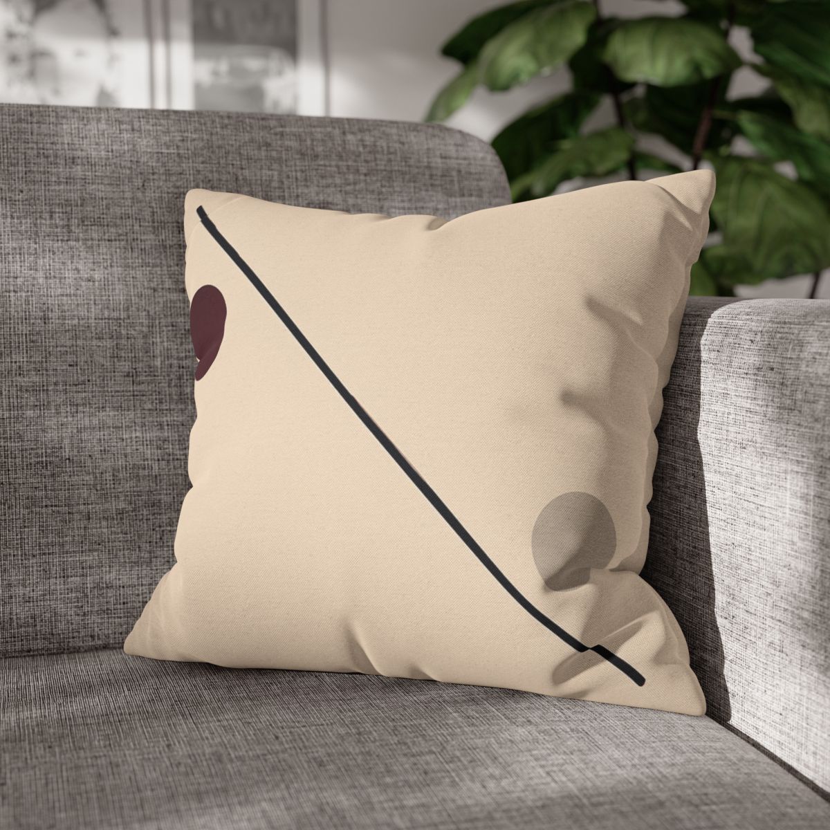 Diagonal Line And Twin Circles soft cotton pillow cases