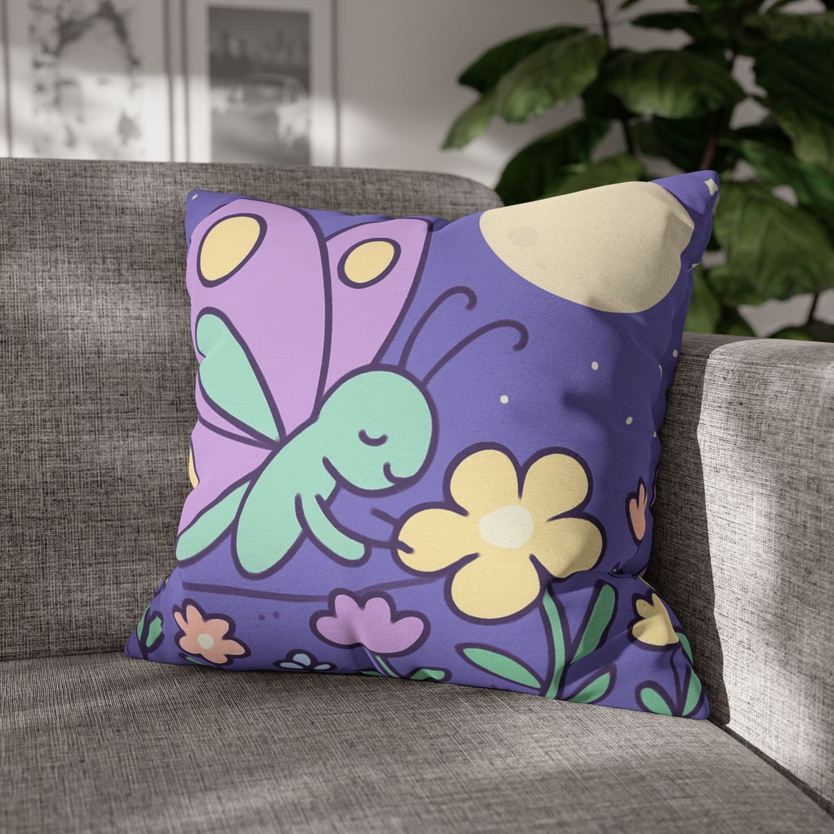 Moon Garden Butterfly designer print pillow cases