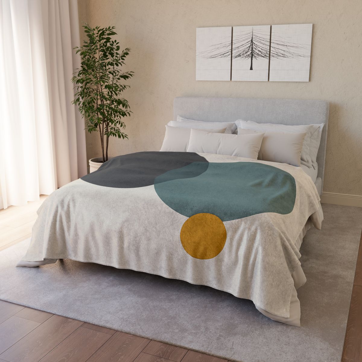 Clustered Three Circles With Pause soft fleece blankets