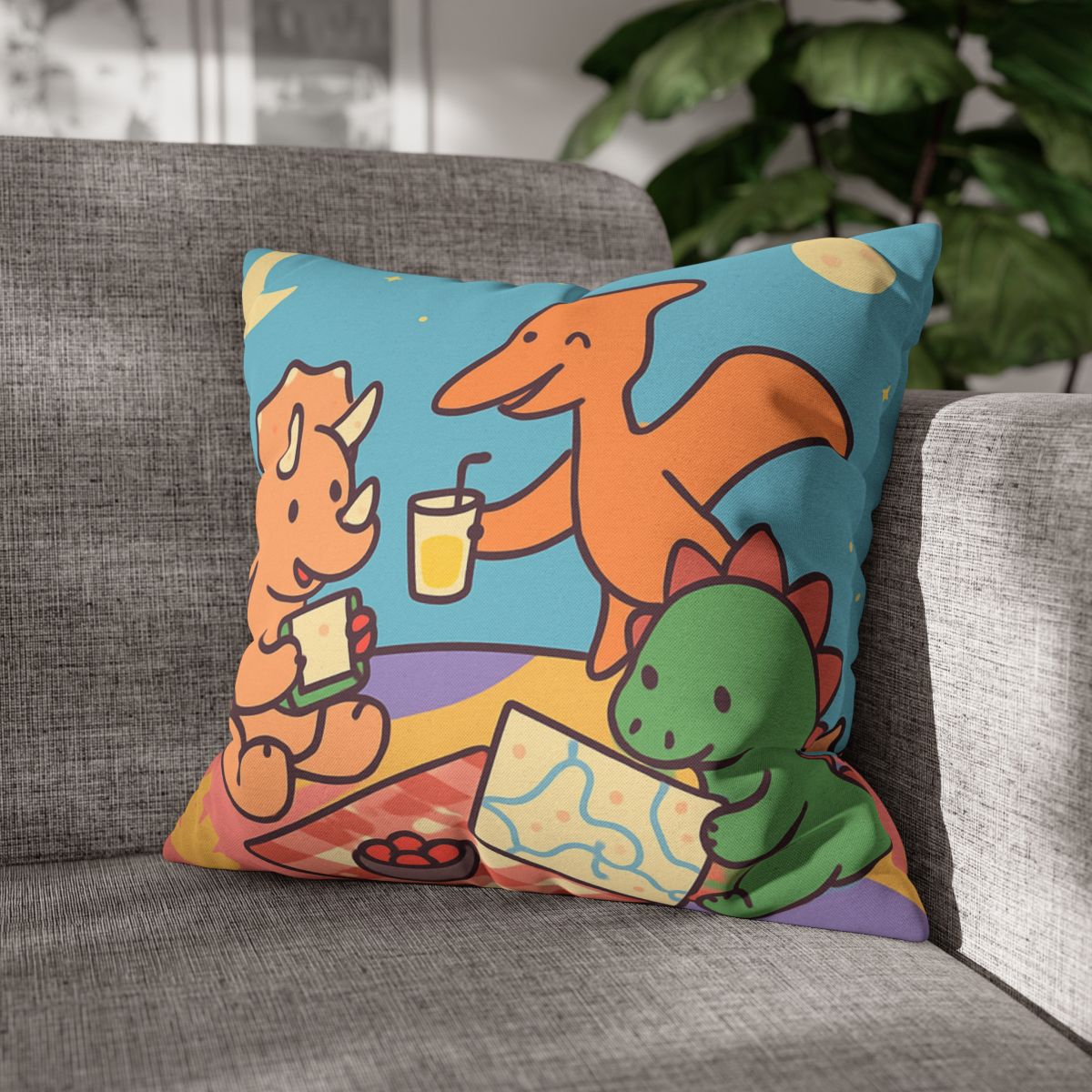 Planet Picnic With Dinosaurs custom pillow cases