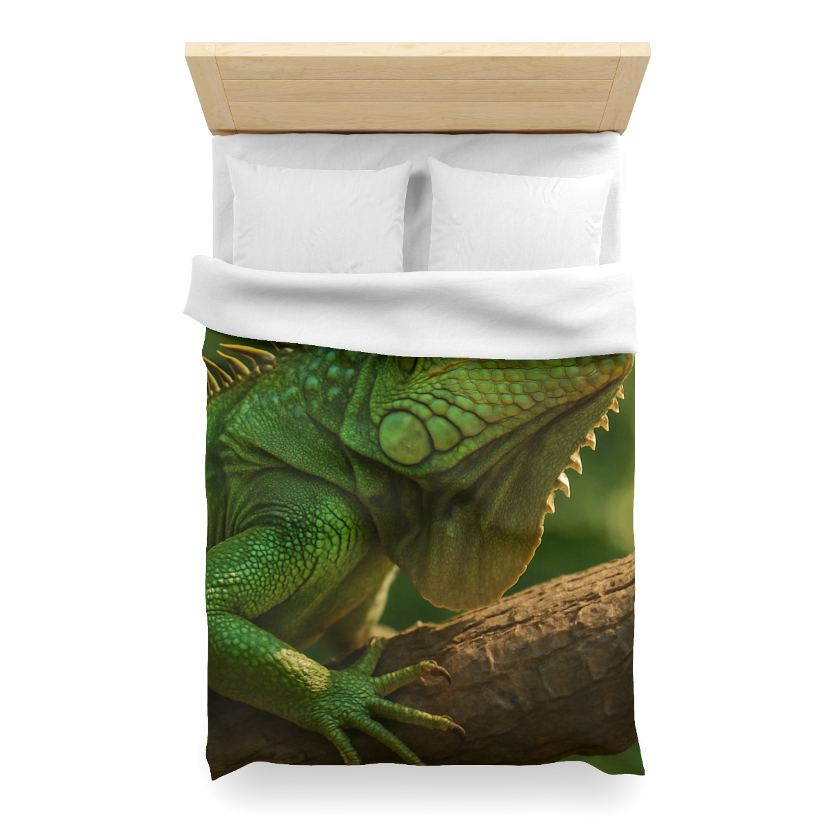 Sun Dappled Green Iguana personalized bedding duvets