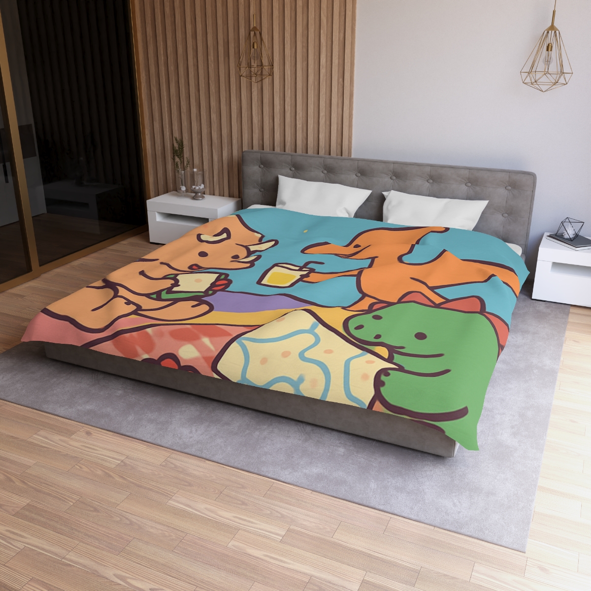 Planet Picnic With Dinosaurs duvets for gifts