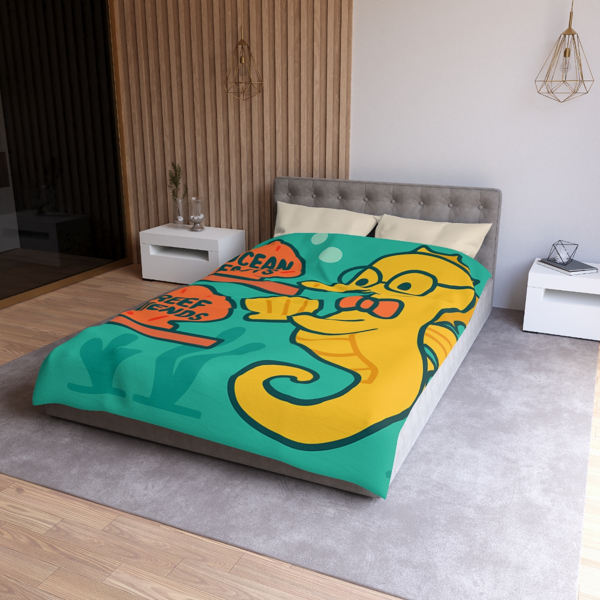 Underwater Library Of The Seahorse Librarian stylish duvet covers