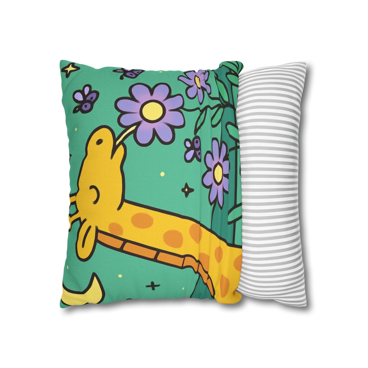 Galactic Garden Giraffe designer print pillow cases