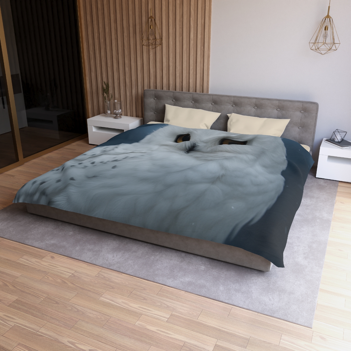 Twilight Watcher Snowy Owl trendy bedroom duvets