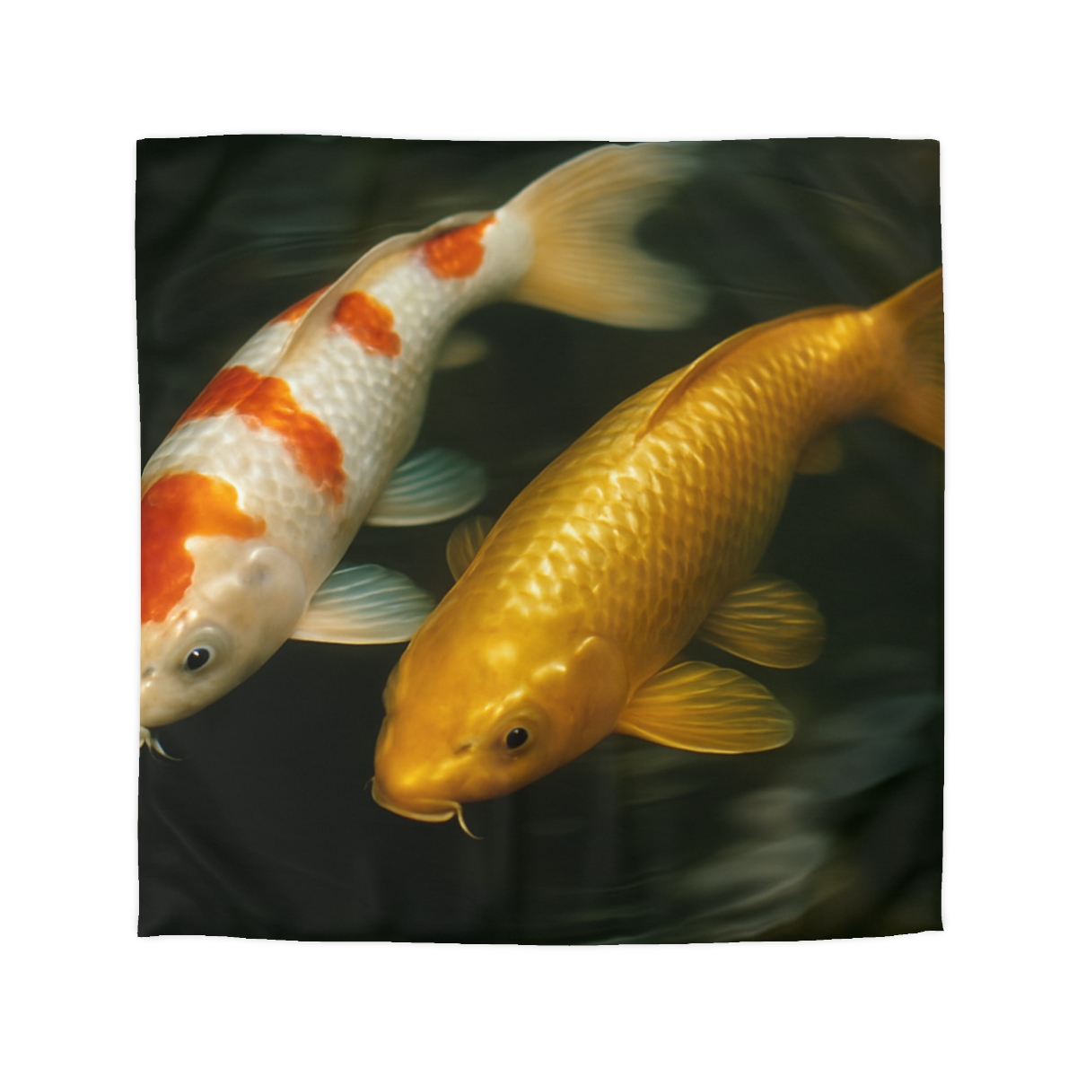 Golden Drift Koi Pair soft comforter duvets