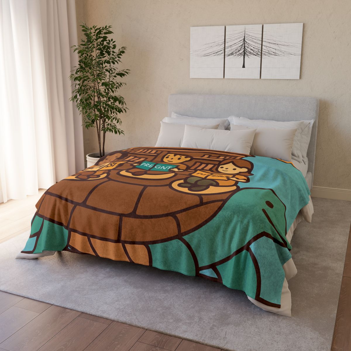 Time Traveling Turtle Library trendy patterned blankets