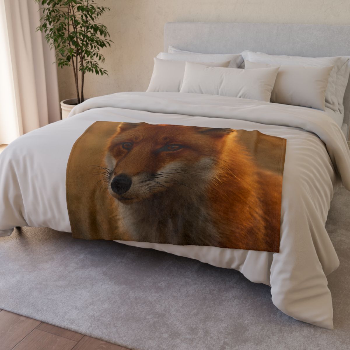 Crimson Whisper Red Fox unique gift blanketscustom blankets