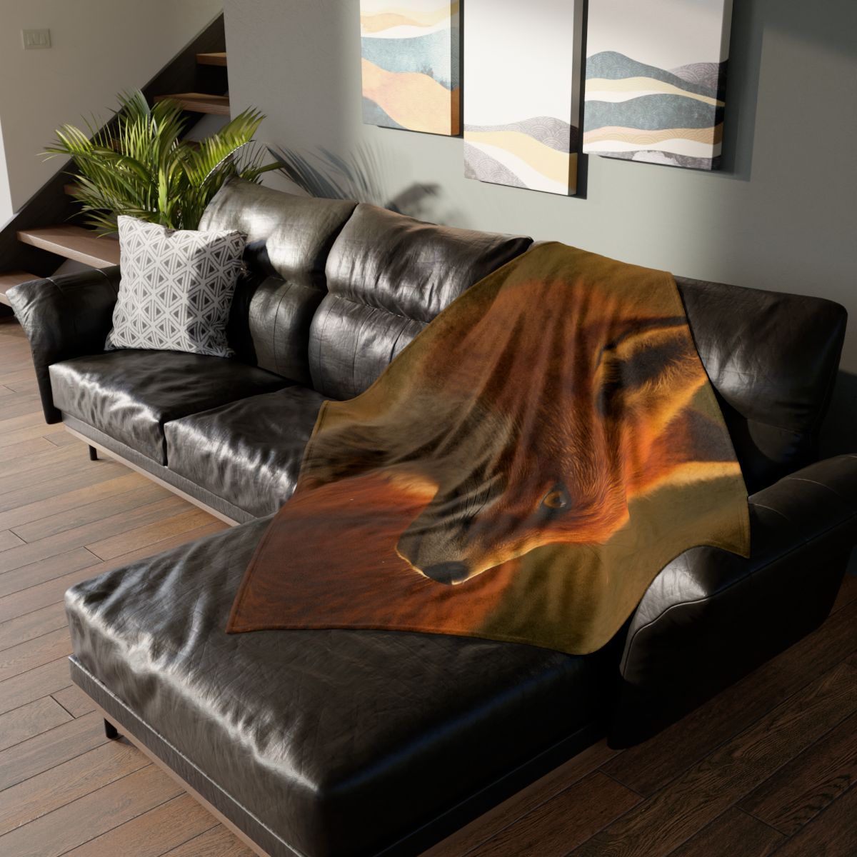 Crimson Whisper Red Fox personalized cozy blankets