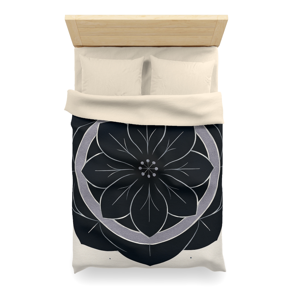 Petal Orbit Rosette designer printed duvets