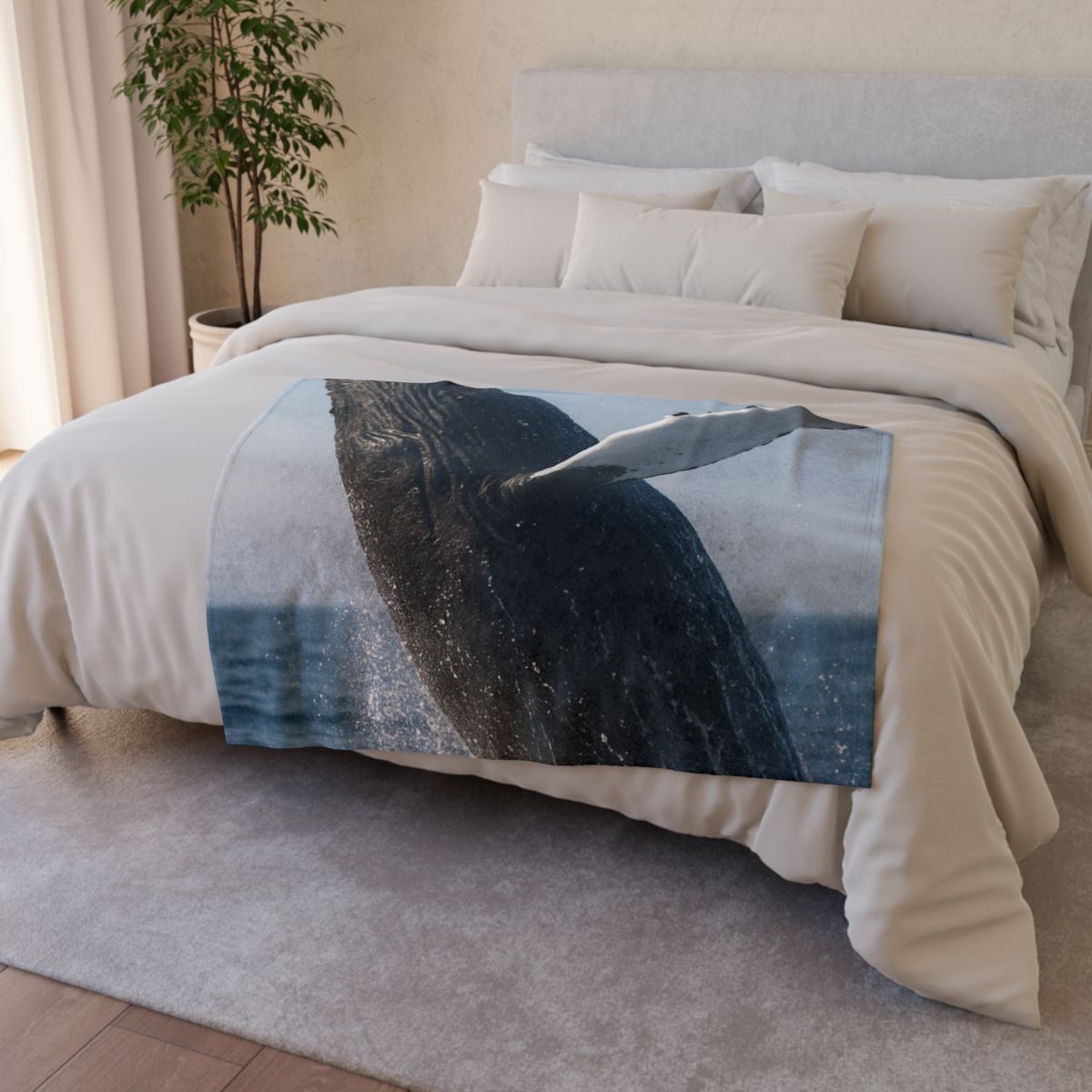Tidal Song Humpback Whale stylish throw blankets