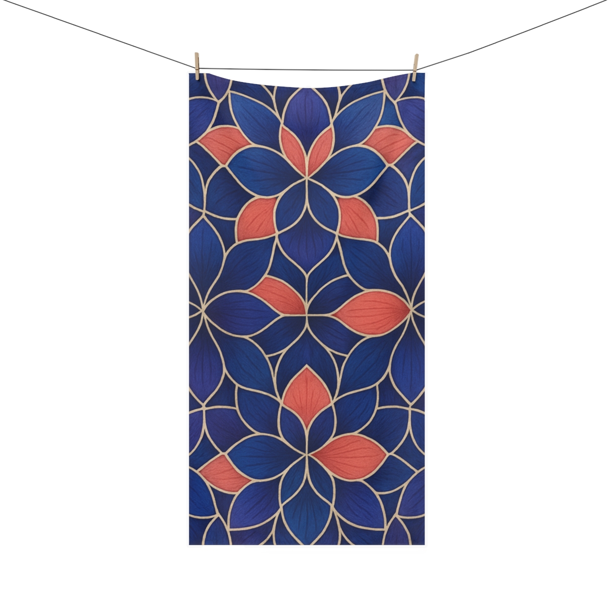 Petal Prism Tessellation designer printed towels