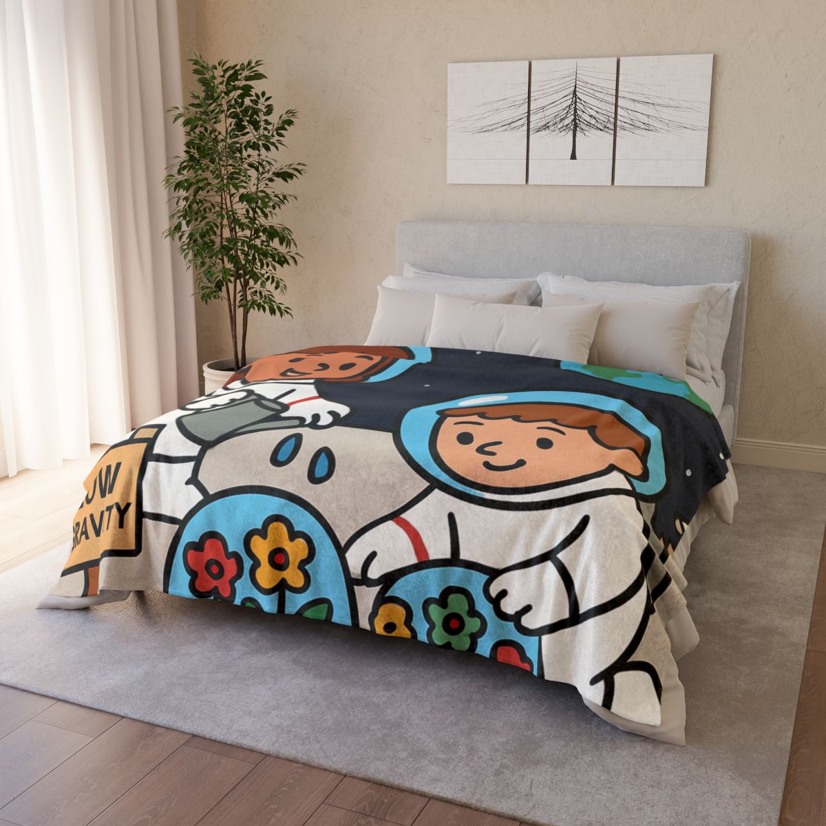 Gravity Garden On The Moon designer printed blankets