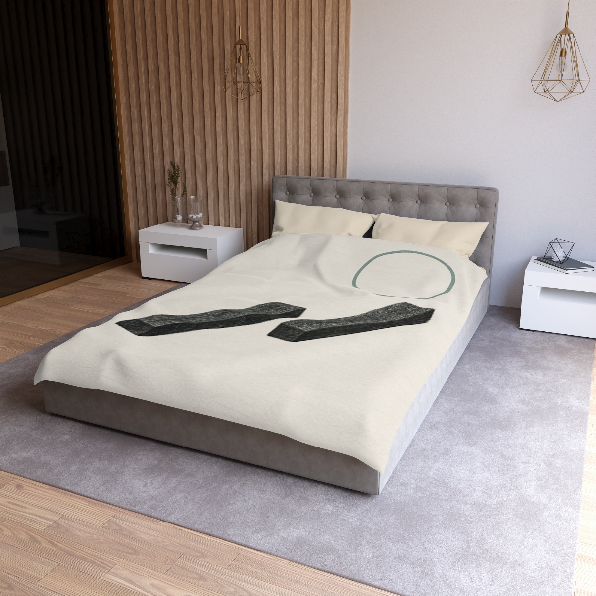 Staggered Bars With Floating Ring unique patterned duvets