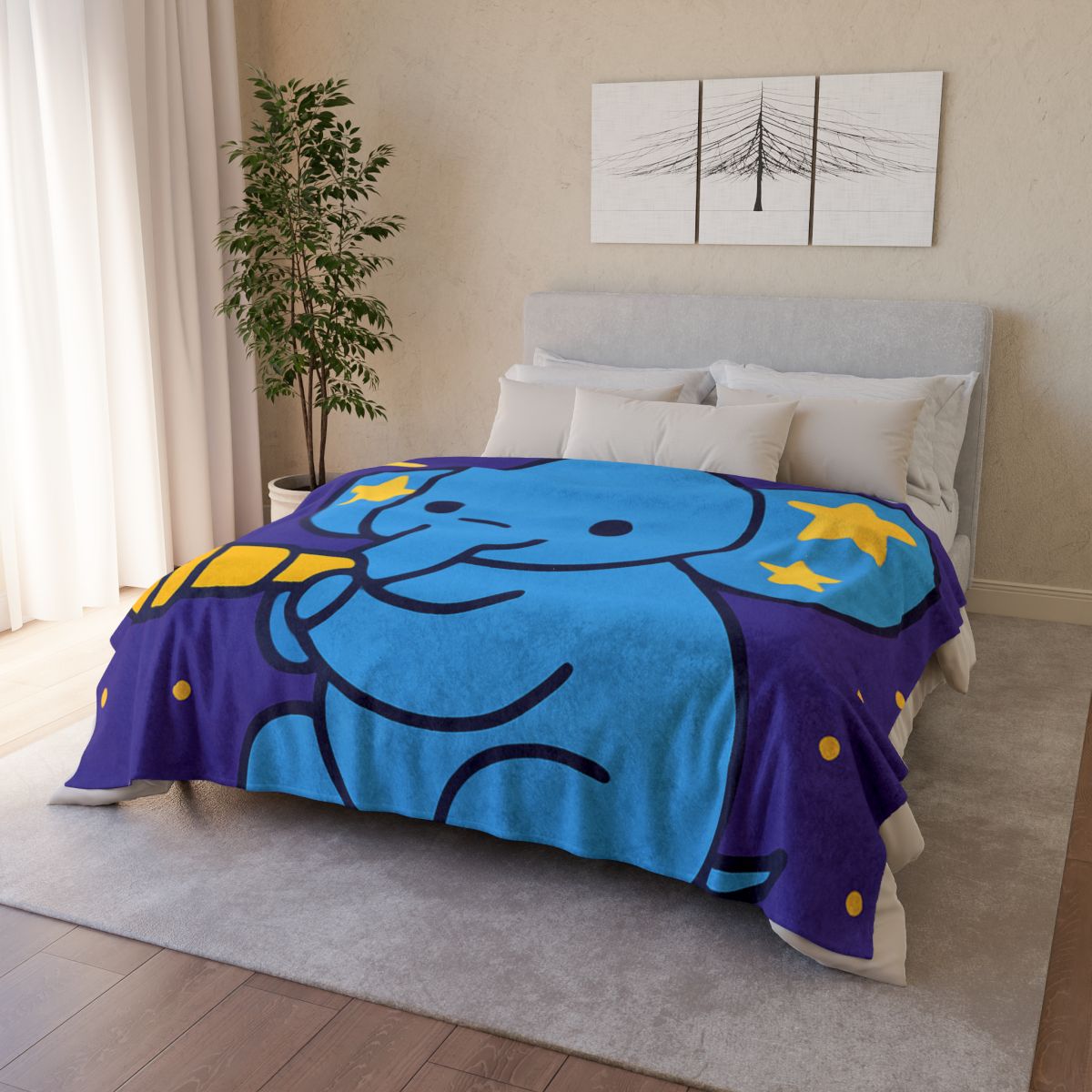 Starlight Safari Elephant personalized cozy blankets