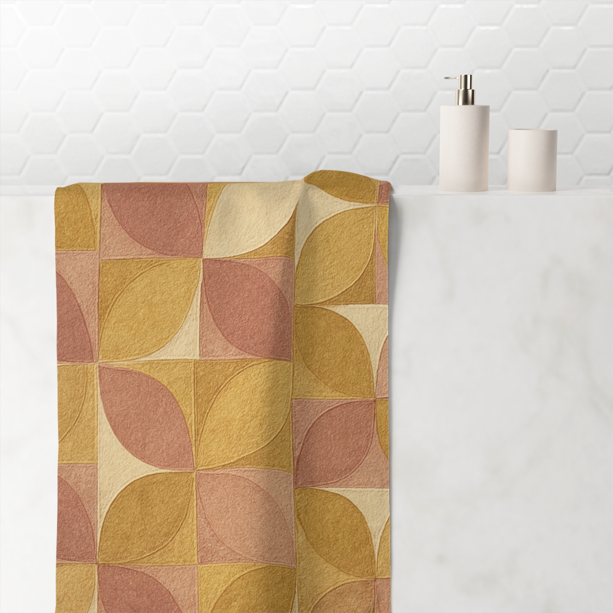 Petal Mosaic Overlay decorative home towelscustom towels