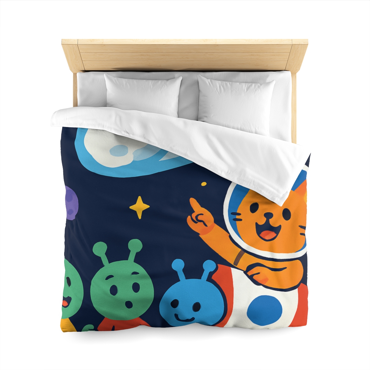 Comet Classroom With Captain Cat personalized bedding duvets