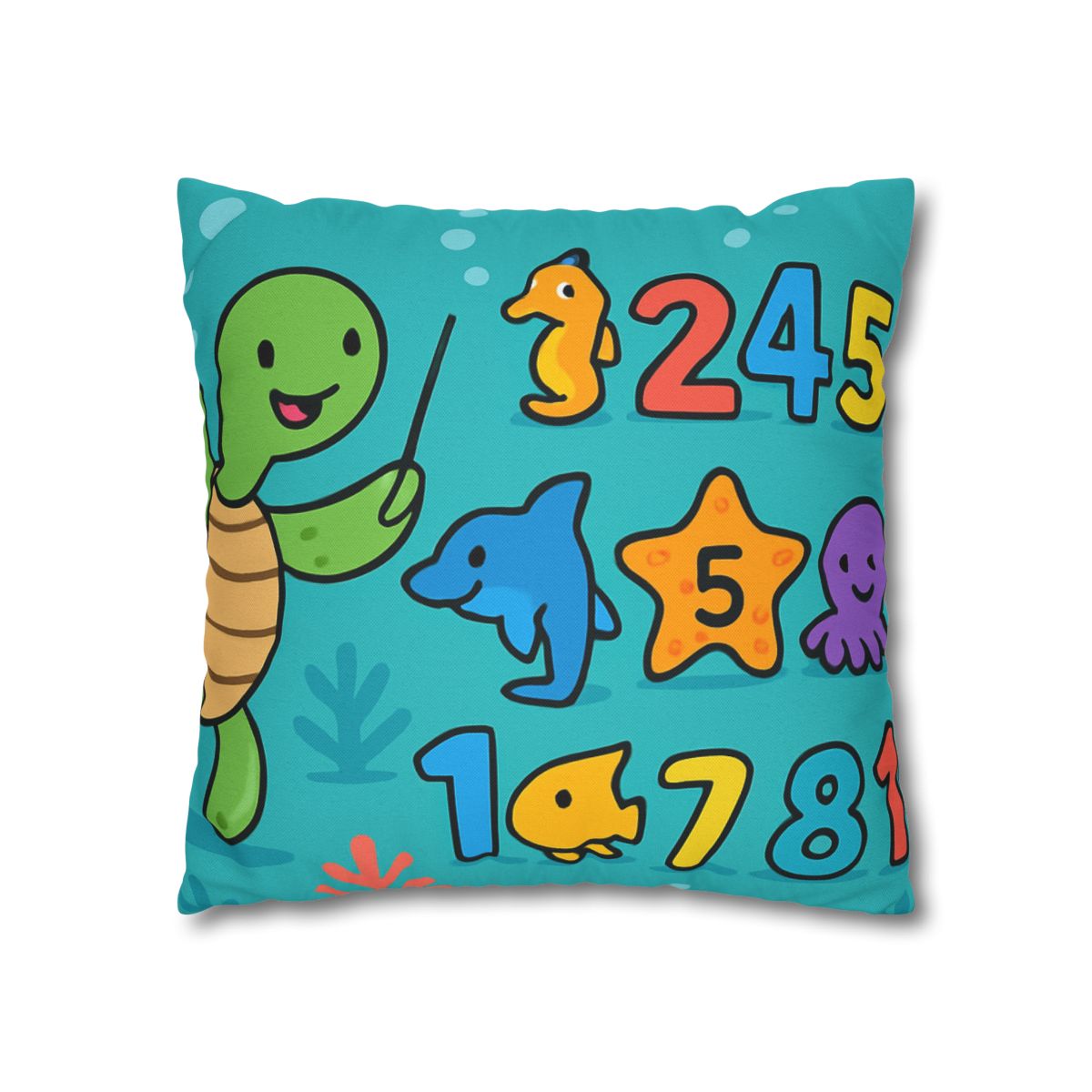 The Coral Reef Number Parade trendy patterned pillow cases