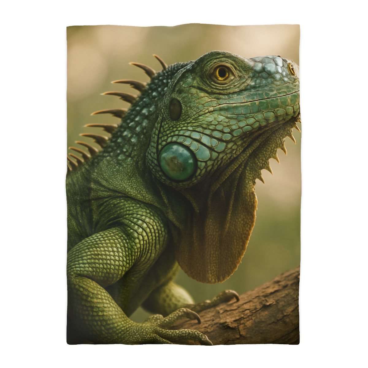 Sunlit Armor Green Iguana warm winter duvets