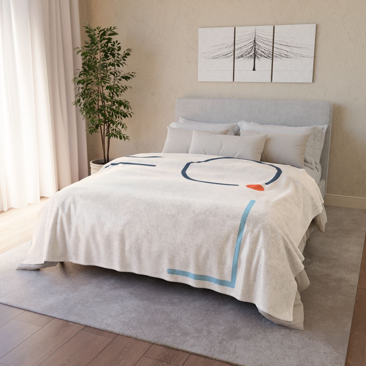 Quiet Orbit With Offset Bars personalized cozy blankets