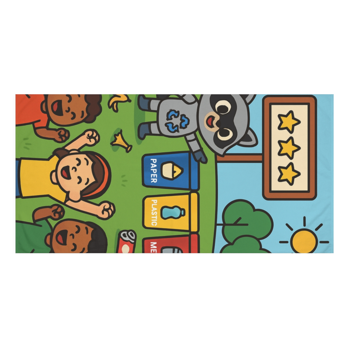 Robot Raccoon Recycling Rally unique gift towels