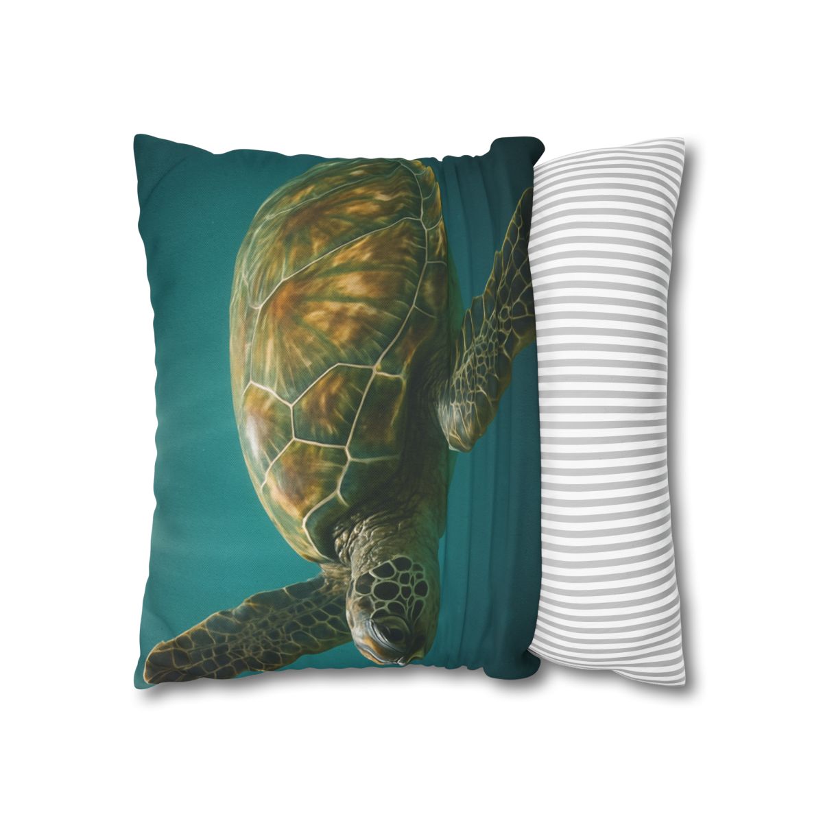 Gilded Drift Green Sea Turtle custom pillow cases