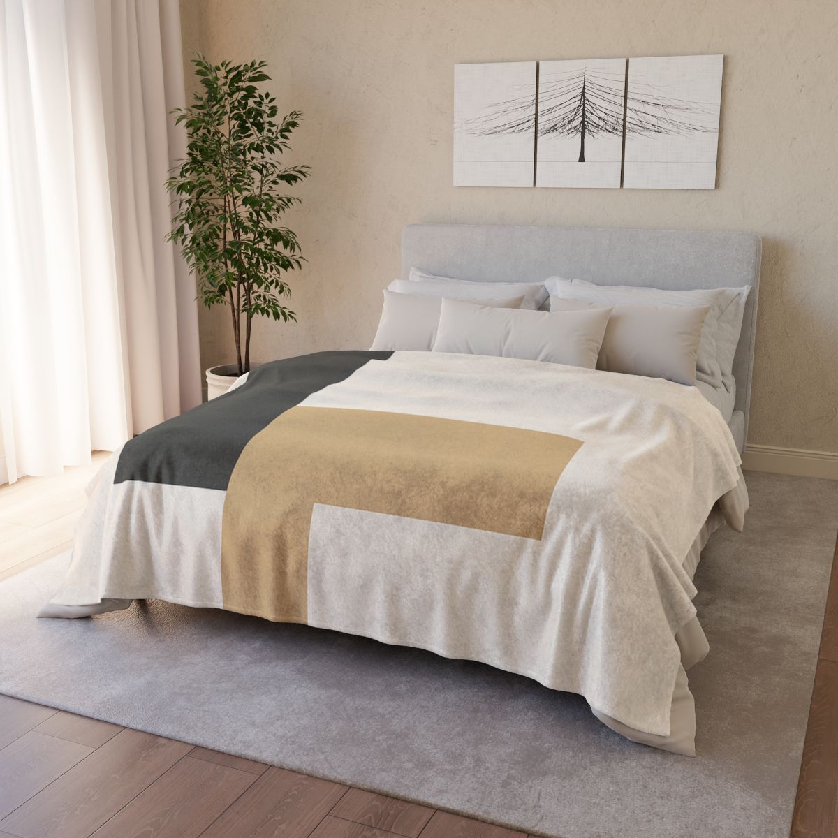 Offset Rectangle Pair soft fleece blankets