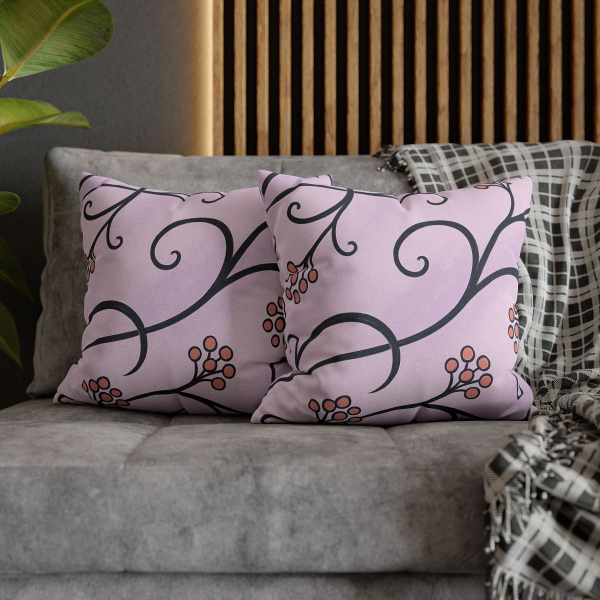 Tendrilled Ribbon Network soft cotton pillow cases