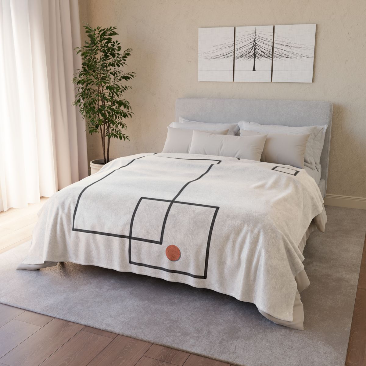 Offset Frame And Quiet Arc soft fleece blankets