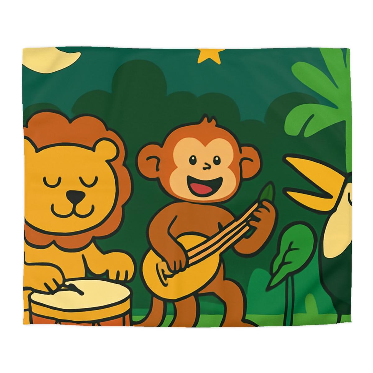 Moonlight Jungle Orchestra personalized bedding duvets