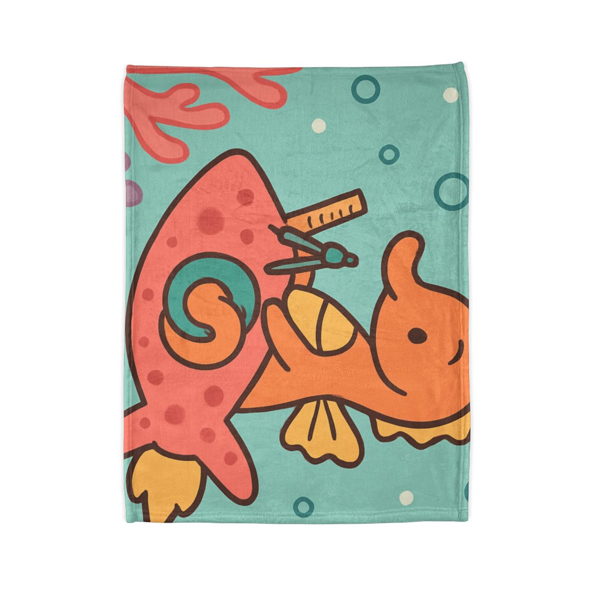 Coral Rocket Seahorse unique gift blanketscustom blankets