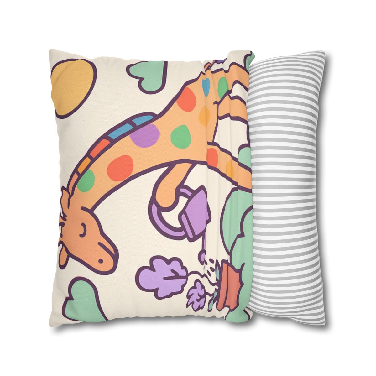 Cloud Garden With Rainbow Giraffe trendy patterned pillow cases