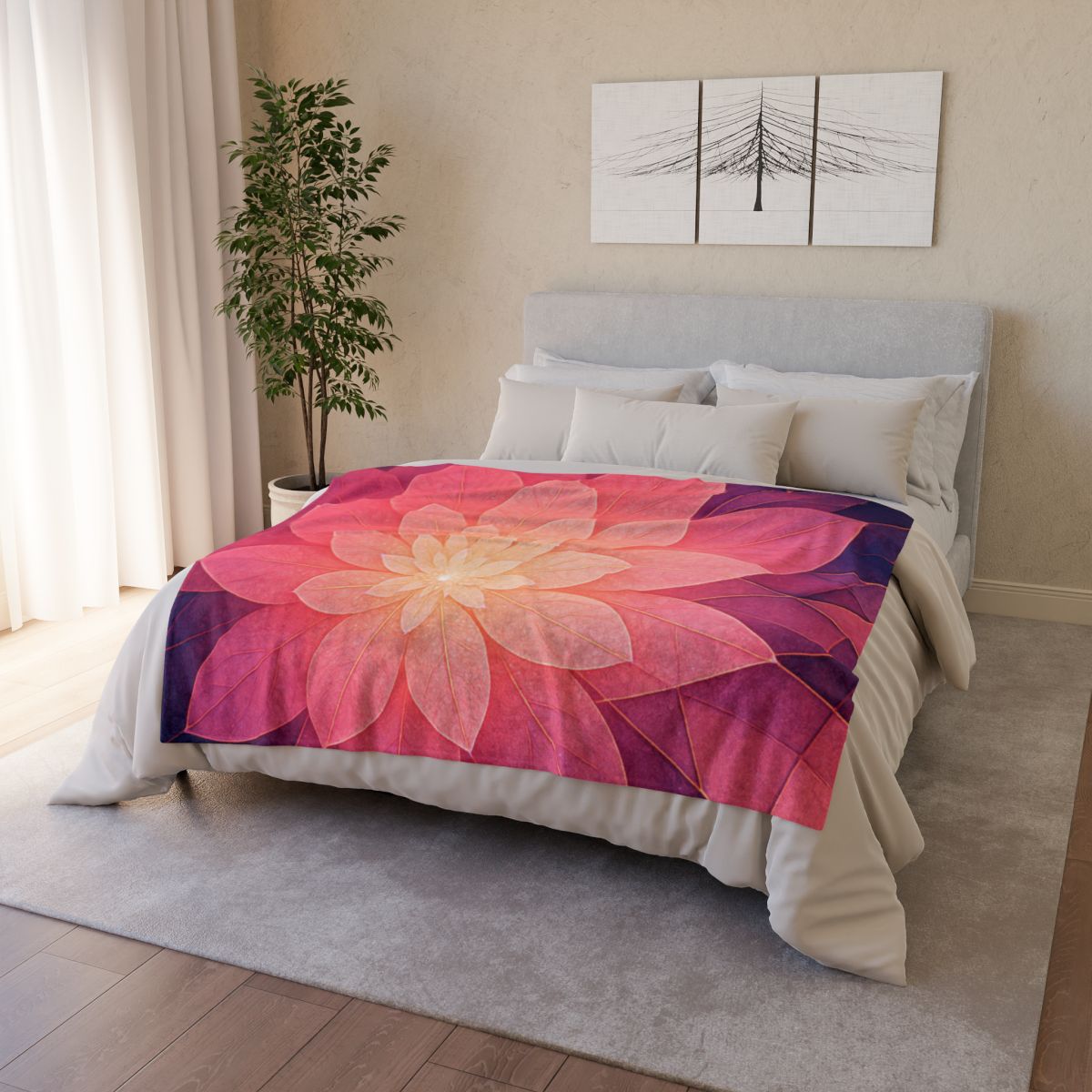 Petal Prism Overlap stylish throw blankets