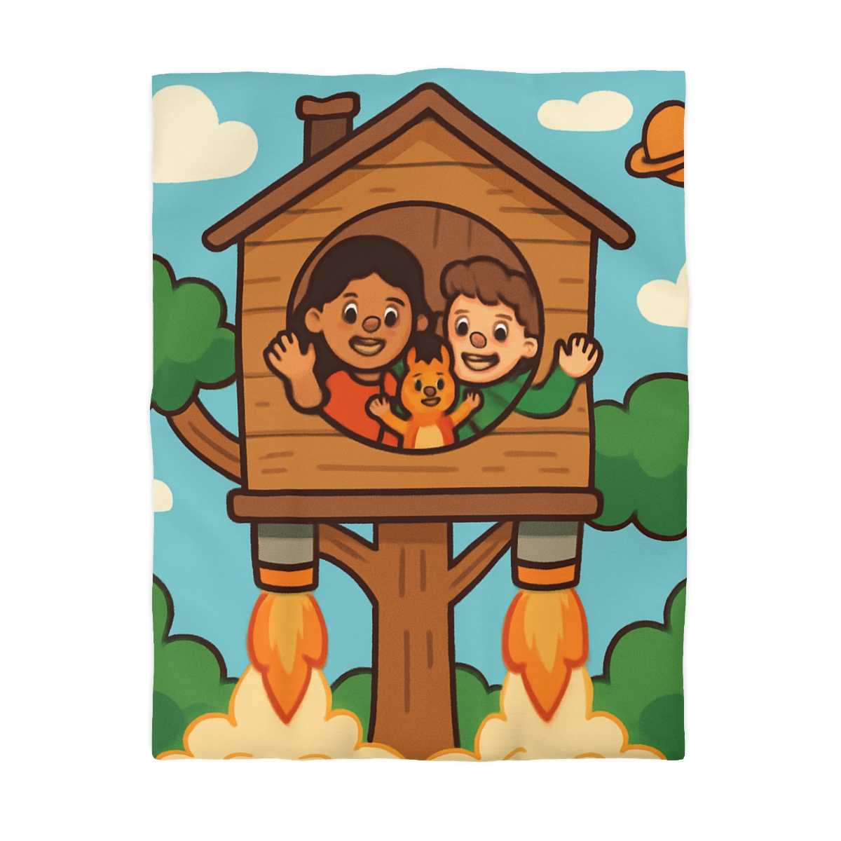 Rocket Powered Treehouse Forest unique patterned duvets