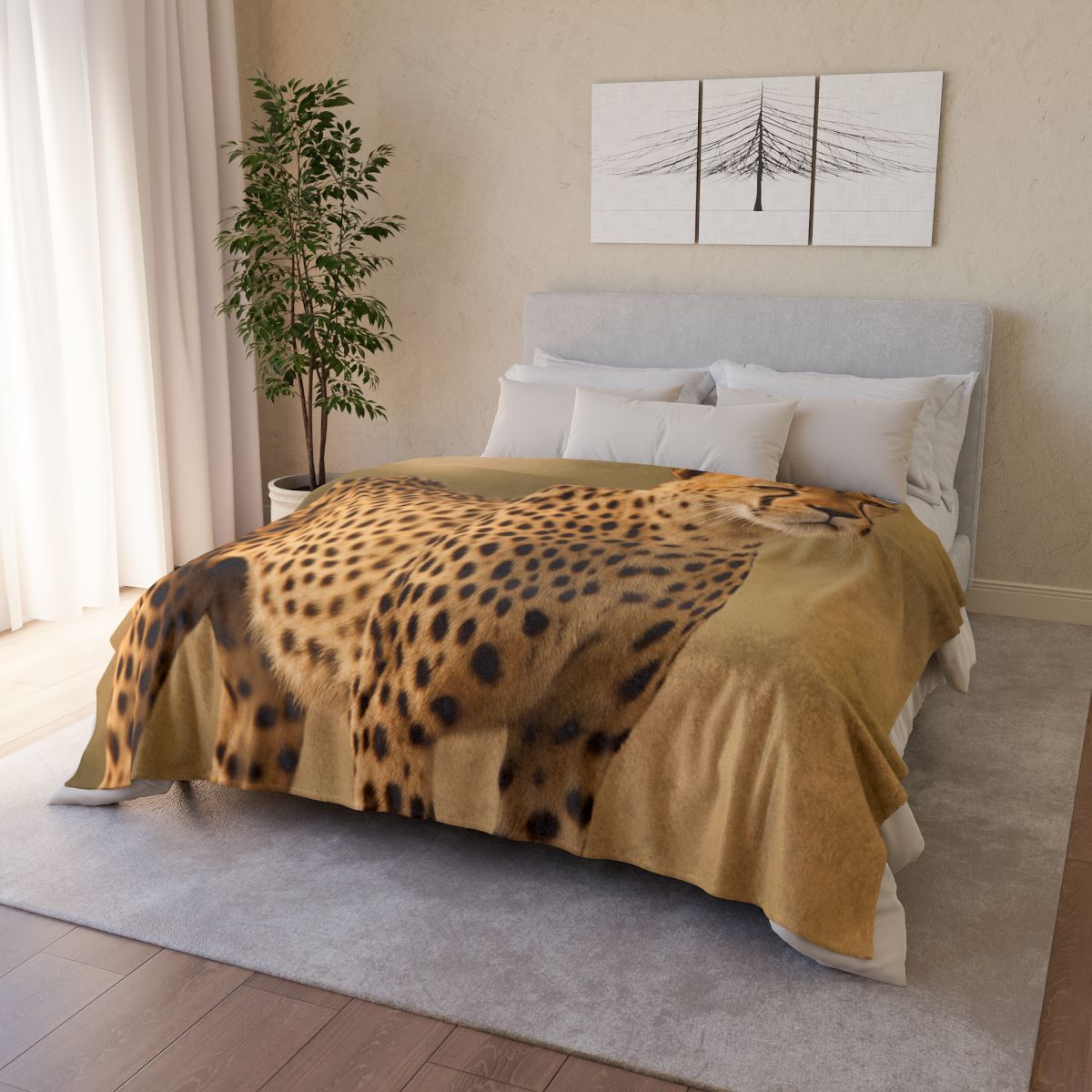 Wind Trace Cheetah soft fleece blankets