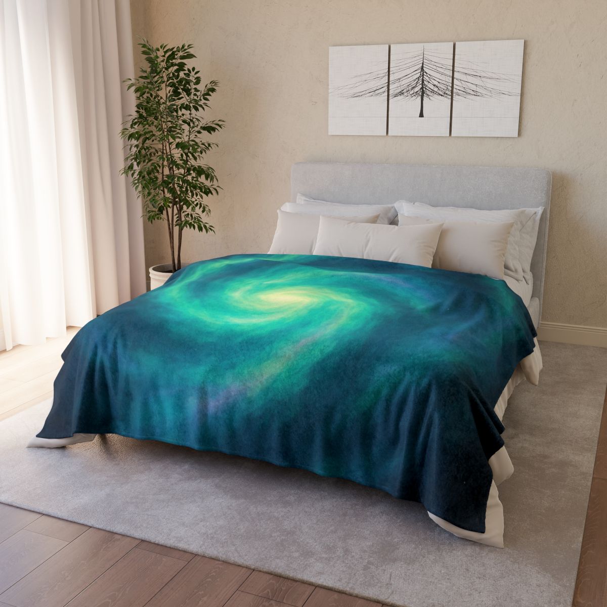 Aurora Halo Spiral personalized cozy blankets