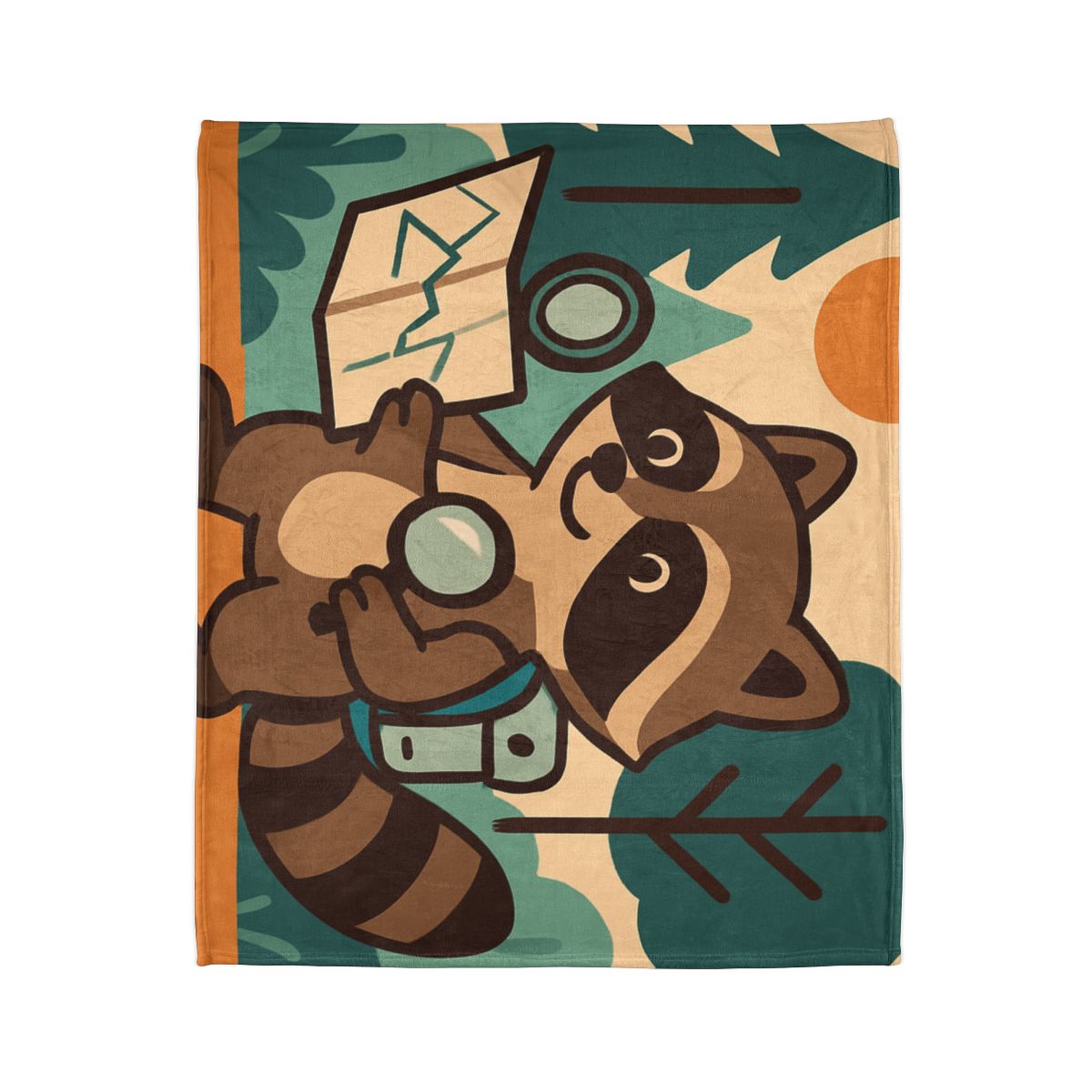 Robot Ranger Raccoon personalized cozy blankets
