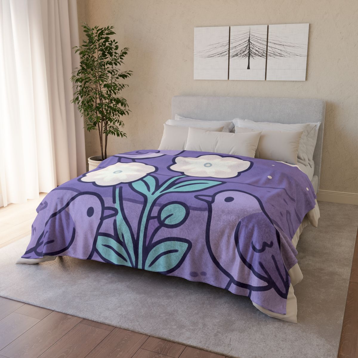 Moon Garden Nightingales trendy patterned blankets