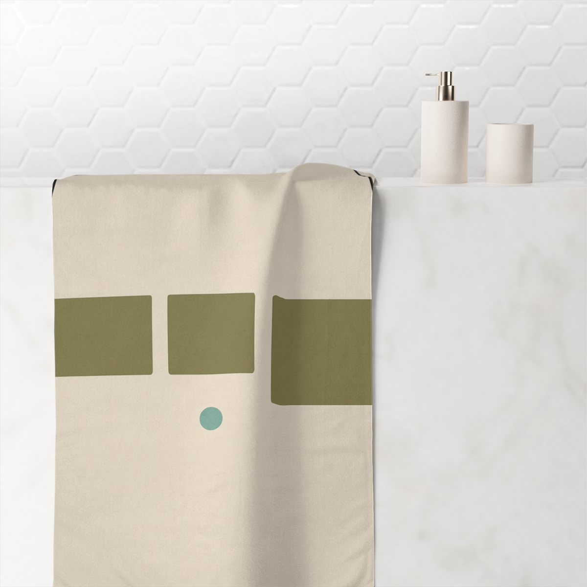 Arc Window Over Three Blocks designer printed towels