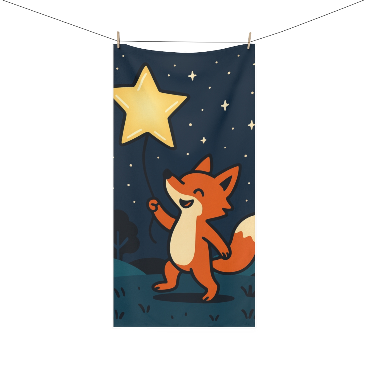 Cosmic Kite Fox comfortable face towels