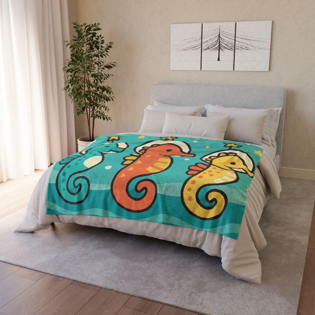 Starship Seahorse Parade unique gift blanketscustom blankets
